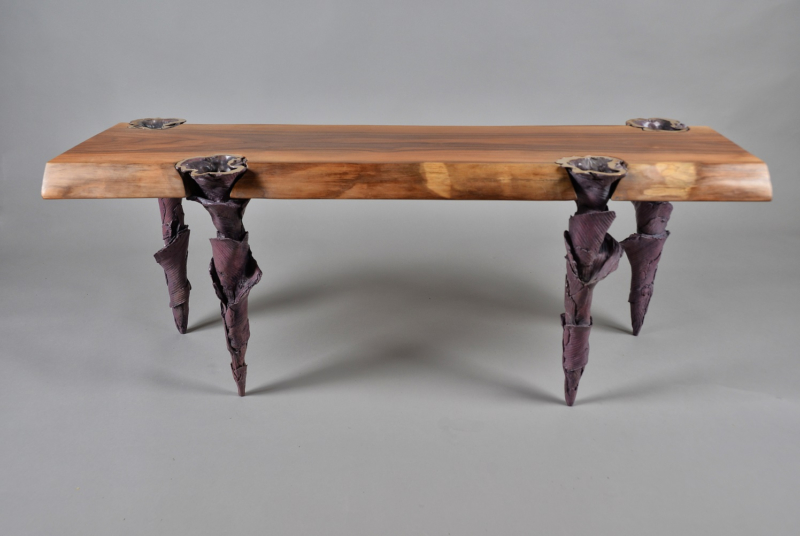 Banc ARUM - verso - Noyer d'Amérique - L : 100 CM - H : 40 CM - Largeur : 35 cm