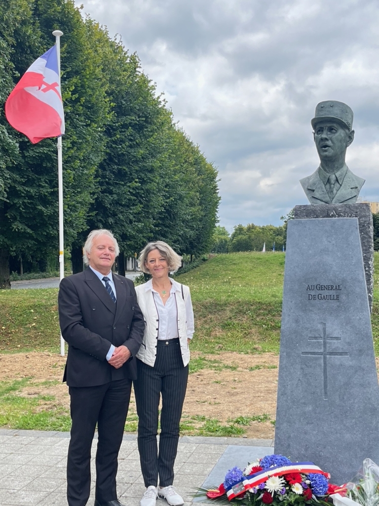Inauguration du buste du Général de Gaulle le 14 juillet 2025, à Maubeuge.